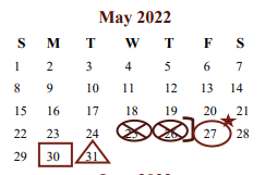 District School Academic Calendar for Cooper Elementary for May 2022