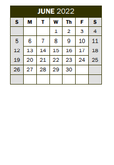 District School Academic Calendar for Compass Academy for June 2022