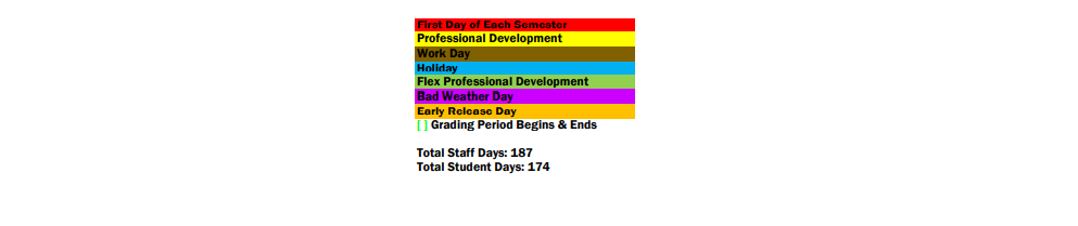 District School Academic Calendar Key for Mockingbird Elementary School