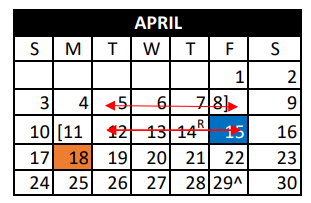 District School Academic Calendar for Lovett Ledger Int for April 2022