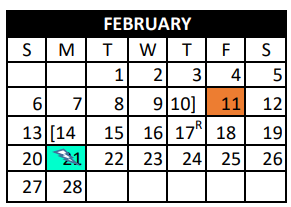 District School Academic Calendar for C R Clements Intermediate for February 2022