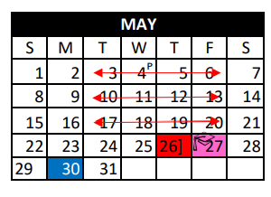 District School Academic Calendar for Fairview/miss Jewell Elementary for May 2022