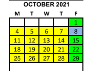 District School Academic Calendar for Corrigan-camden High School for October 2021