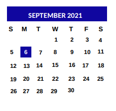 District School Academic Calendar for Bowie Elementary for September 2021