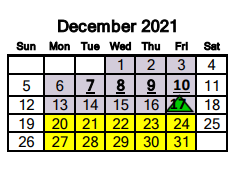 District School Academic Calendar for Cotulla High School for December 2021