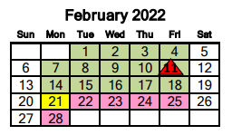 District School Academic Calendar for Encinal Elementary for February 2022