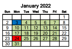 District School Academic Calendar for Encinal Elementary for January 2022