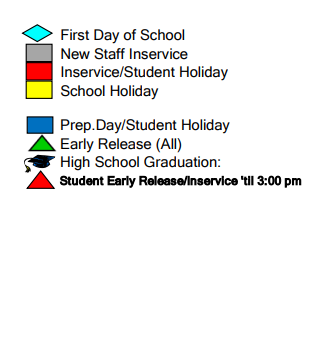 District School Academic Calendar Legend for Encinal Elementary