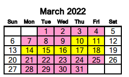 District School Academic Calendar for Encinal Elementary for March 2022