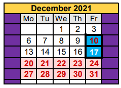 District School Academic Calendar for Crane Middle School for December 2021