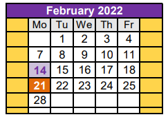 District School Academic Calendar for Crane Middle School for February 2022