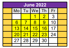 District School Academic Calendar for Crane High School for June 2022
