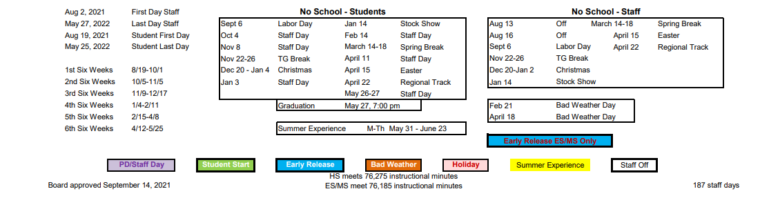 District School Academic Calendar Key for Crane Middle School