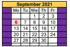 District School Academic Calendar for Crane Middle School for September 2021