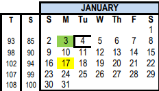 District School Academic Calendar for Crawford Elementary for January 2022