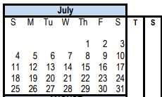 District School Academic Calendar for Axtell/bruceville-eddy Learning Ce for July 2021