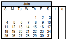 District School Academic Calendar for Challenge Academy for July 2021