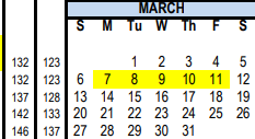 District School Academic Calendar for Crawford High School for March 2022