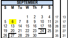 District School Academic Calendar for Crawford Middle School for September 2021