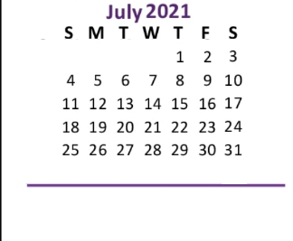 District School Academic Calendar for Ozona Primary for July 2021