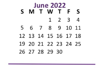 District School Academic Calendar for Ozona Middle for June 2022