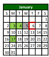 District School Academic Calendar for Recovery Education Campus for January 2022