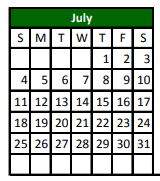 District School Academic Calendar for Ralls Elementary for July 2021