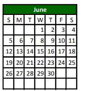 District School Academic Calendar for Ralls Middle for June 2022