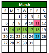 District School Academic Calendar for Cross Roads High School for March 2022