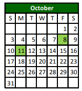 District School Academic Calendar for Cross Roads Junior High for October 2021