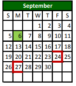District School Academic Calendar for Ralls Elementary for September 2021