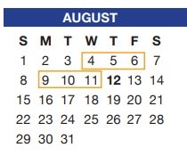 District School Academic Calendar for Sidney H Poynter for August 2021