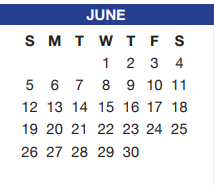 District School Academic Calendar for Crowley High School for June 2022