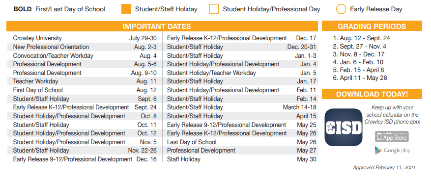 District School Academic Calendar Key for Deer Creek Elementary