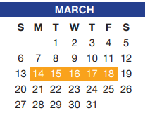 District School Academic Calendar for Crowley H S 9th Grade Campus for March 2022