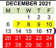 District School Academic Calendar for Benito Juarez for December 2021