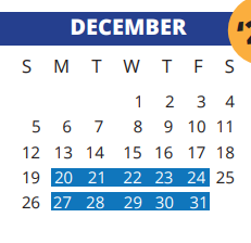 District School Academic Calendar for Sampson Elementary for December 2021