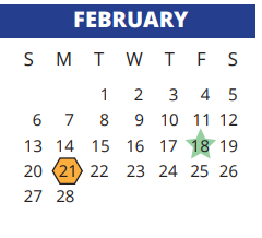 District School Academic Calendar for Holmsley Elementary School for February 2022