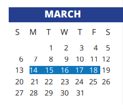 District School Academic Calendar for B F Adam El for March 2022