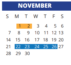 District School Academic Calendar for Wilson Elementary for November 2021