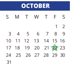 District School Academic Calendar for Cypress Springs High School for October 2021