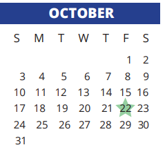 District School Academic Calendar for Holmsley Elementary School for October 2021