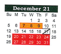 District School Academic Calendar for West Elementary for December 2021