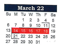 District School Academic Calendar for West Elementary for March 2022