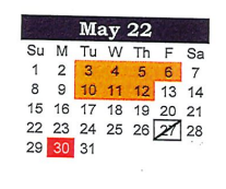 District School Academic Calendar for Lone Star Elementary for May 2022