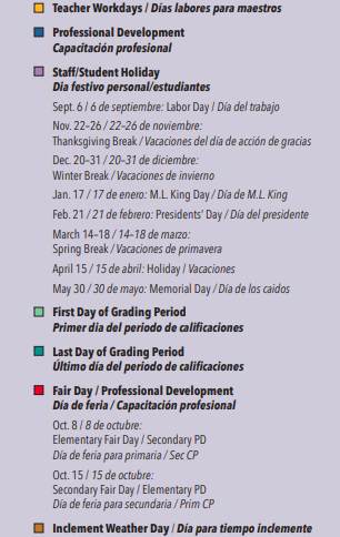 District School Academic Calendar Legend for Charles A Gill Elementary School