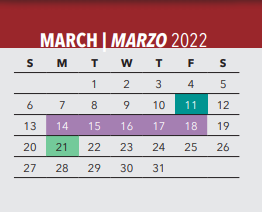 District School Academic Calendar for Anne Frank Elementary School for March 2022