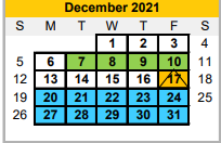 District School Academic Calendar for Danbury High School for December 2021