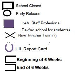 District School Academic Calendar Legend for Nottingham MS