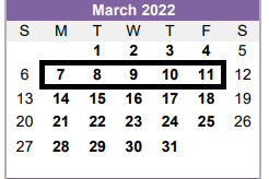 District School Academic Calendar for Dayton H S for March 2022